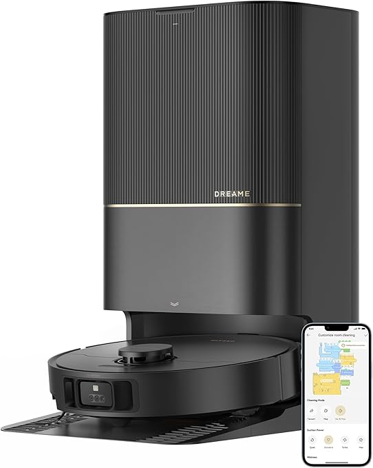 DREAME X40 Ultra Robotic Vacuum with Removable & Liftable Mop, 12,000 Pa Suction, Side Brush Extensive Cleaning, 158°F Mop & Washboard Self Cleaning, Auto-Empty, Auto Refill, liftable Brushes