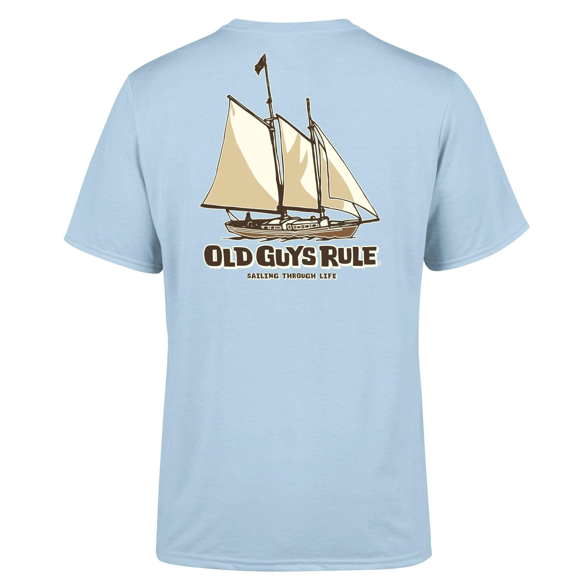 OLD GUYS RULE Sailing Through Life T-Shirt (Light Blue)