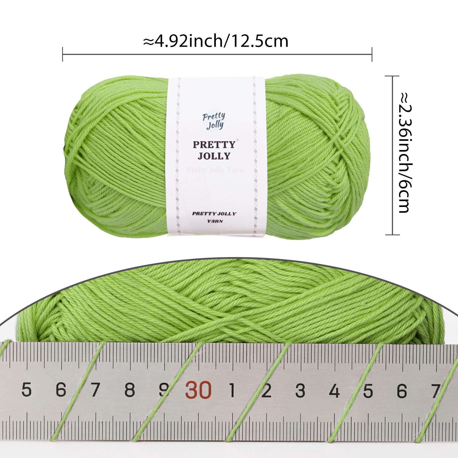 Pretty Jolly 4 Skeins Soft Baby Yarn, 100% Cotton, Crochet & Knitting, 4 Ply, Fingering Weight - Image 2