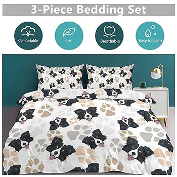 【新品】 高級羽毛布団　犬柄カバーセット　シングル 新品】 高級羽毛布団 犬柄カバーセット シングル