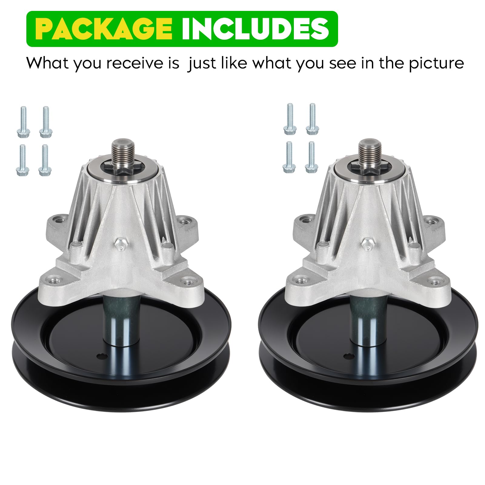 Conjunto de 2 piezas para cortacésped con pernos de montaje de 106,7 cm para cubiertas MTD 918-04822A 618-04822 918-04950