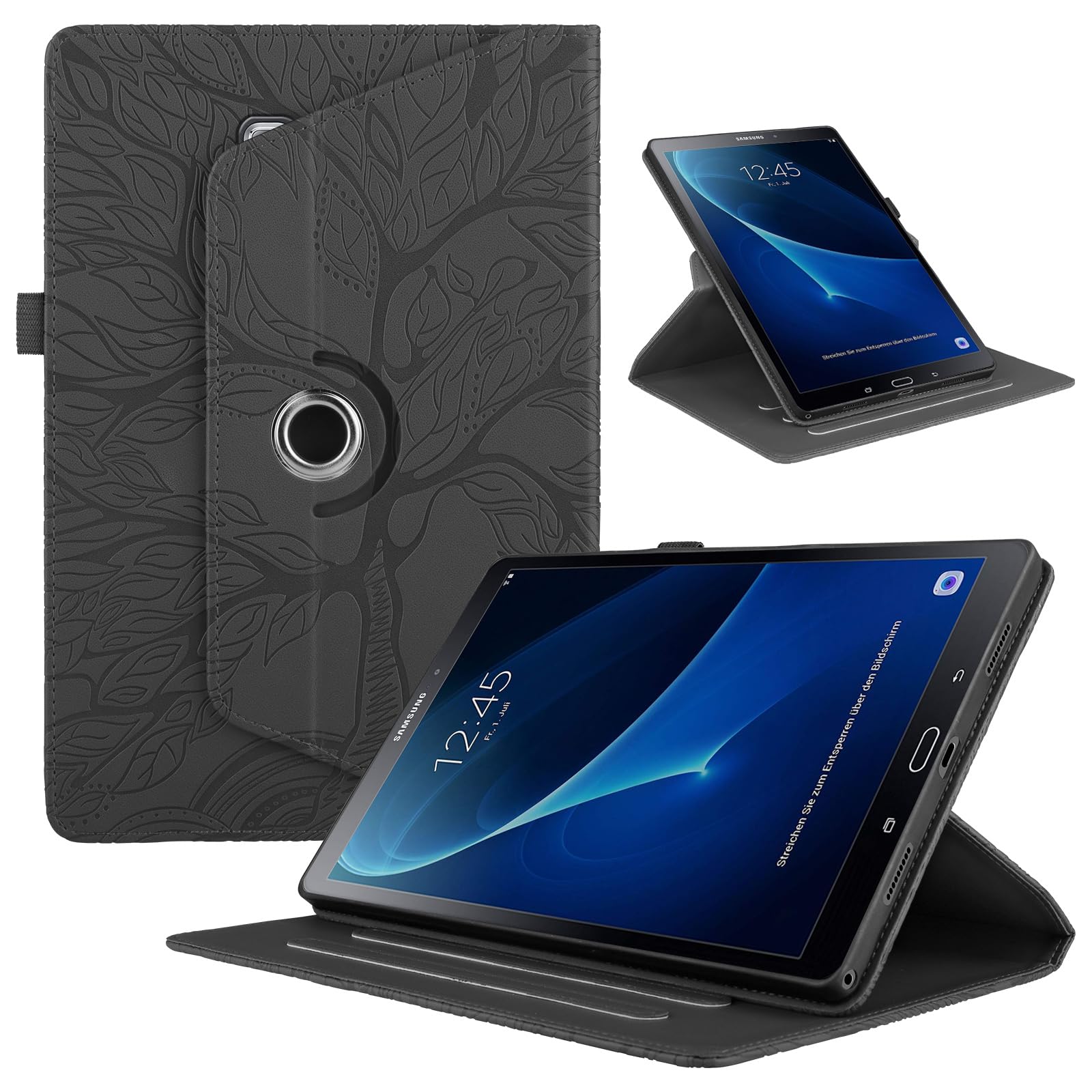 Funda para Samsung Galaxy Tab S9/ S8/ S7 11" (SM-X710/X700/T870) PU Cuero Tablets Protectora Cover 360°Carcasa Giratoria de ángulo Múltiple Stand Función Tablets Funda,Rojo Árboles — view 138