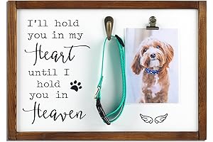 Premium Dog Memorial Picture Frame with Collar Hook