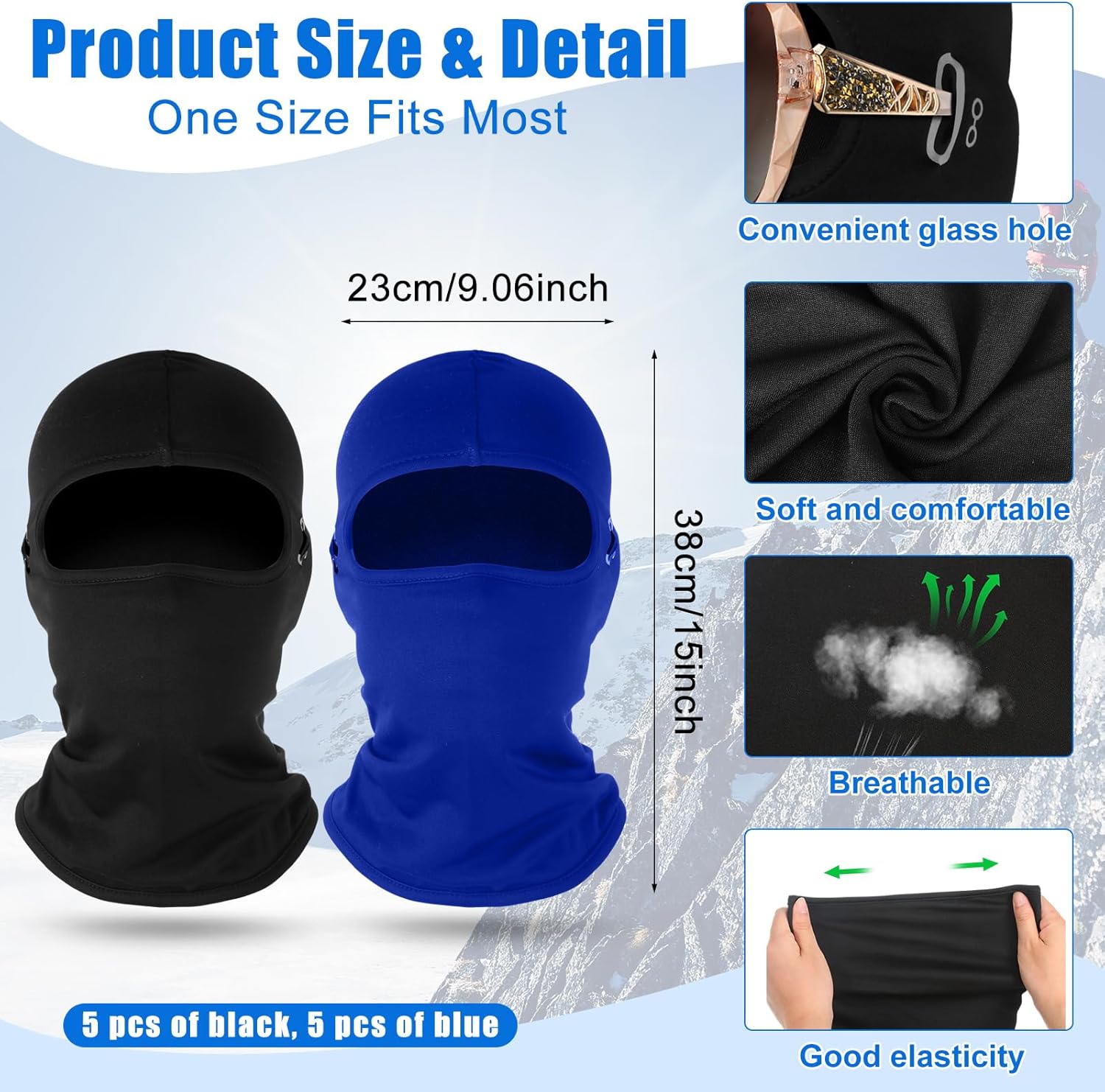 Suhine Winter Balaclava Ski Mask Windproof Thermal Face Mask Cold Weather Balaclava with Reflective Stripe