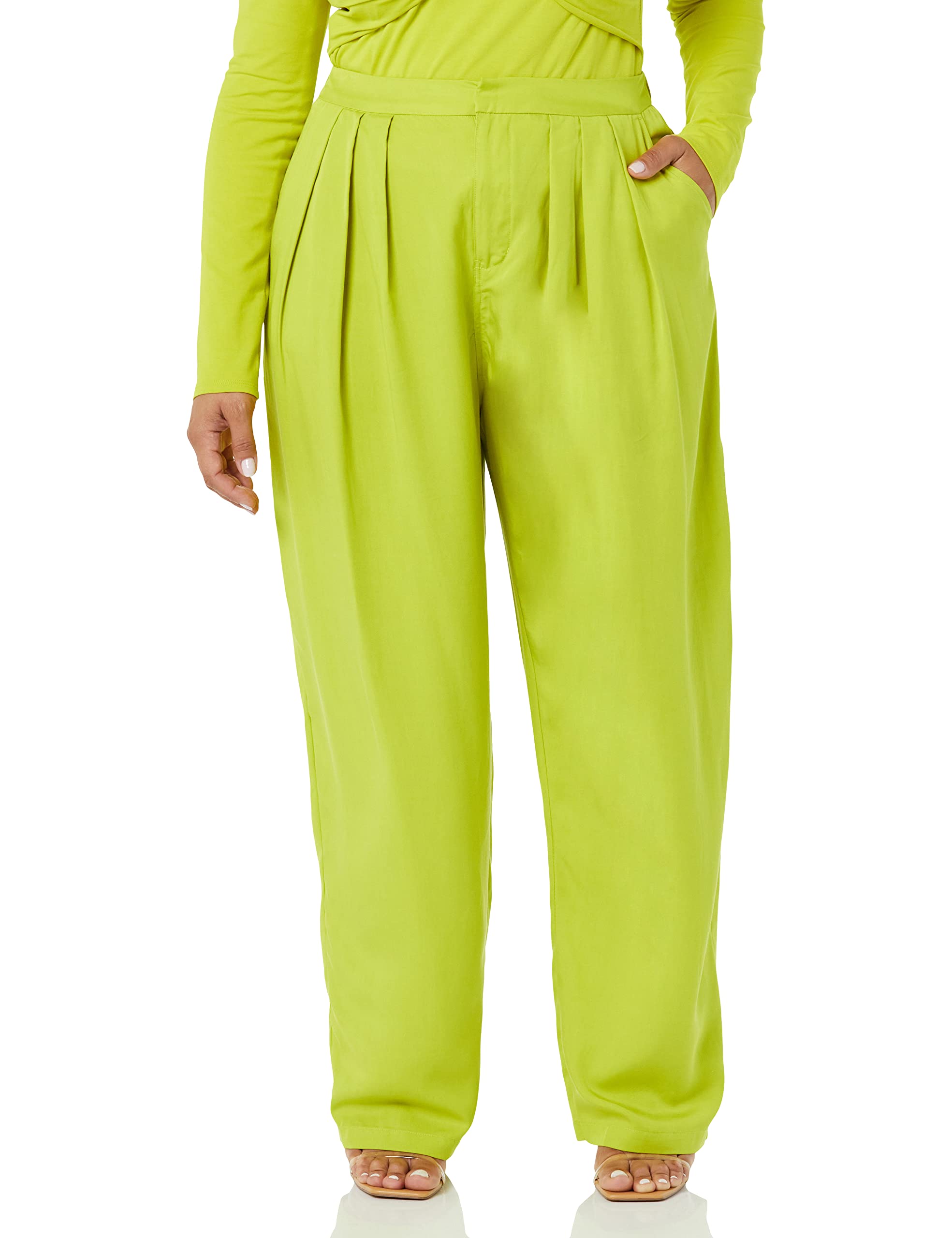 TEREA Women's Lexie Pleated Front Pant, Citronelle, 2X