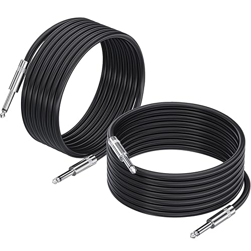 Paquete de 2 cables de altavoz de 6 pies de 14 a 14 pulgadas, cable de audio estéreo profesional de 12 AWG de 0.250 in a 0.250 in, cable de alta