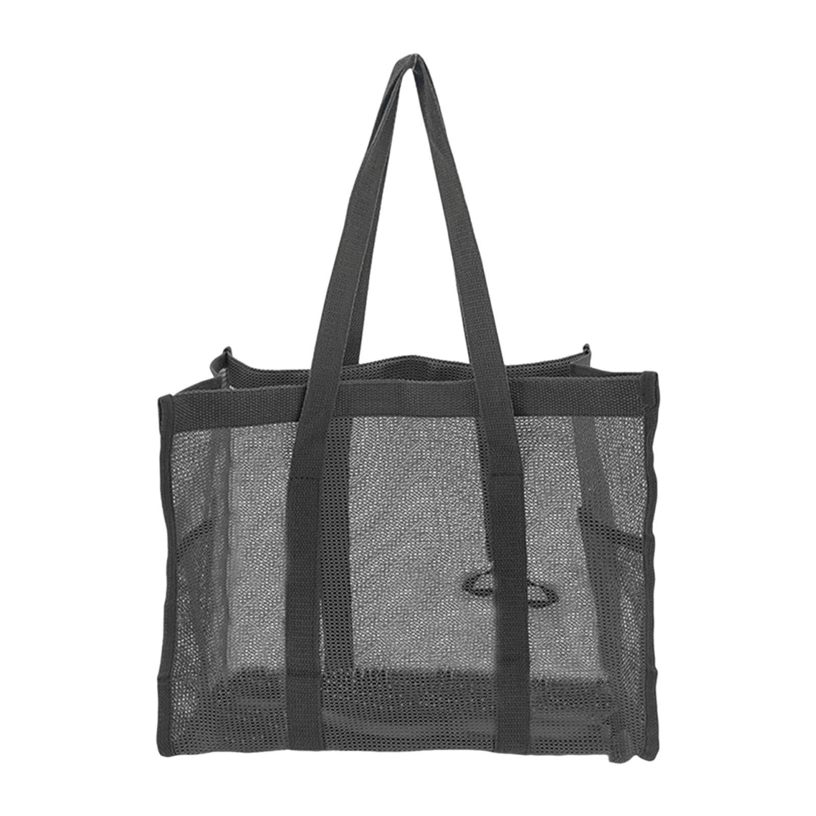 LOVIVER Borsa da doccia in rete, organizer da bagno, 14,57x11,81x6,69 pollici, portatile, ad asciugatura rapida, per palestra, bagno, nuoto, Nero