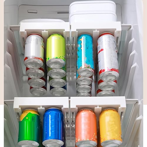 Miniatura 5 de Tissting Organizador de latas de soda para refrigerador almacenamiento de bebidas y bebidas estante ajustable para almacenamiento de bebidas para