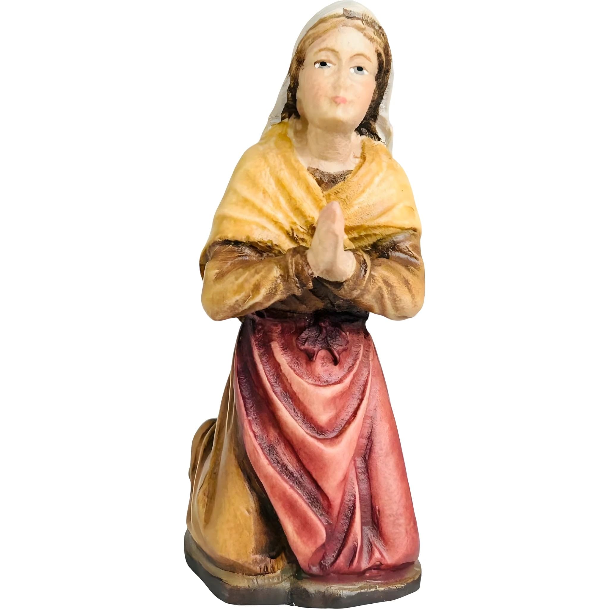 Dolfi | Saint Bernardette Wooden Statue 100 cm | Natural Wood in Val Gardena | Nativity Figure