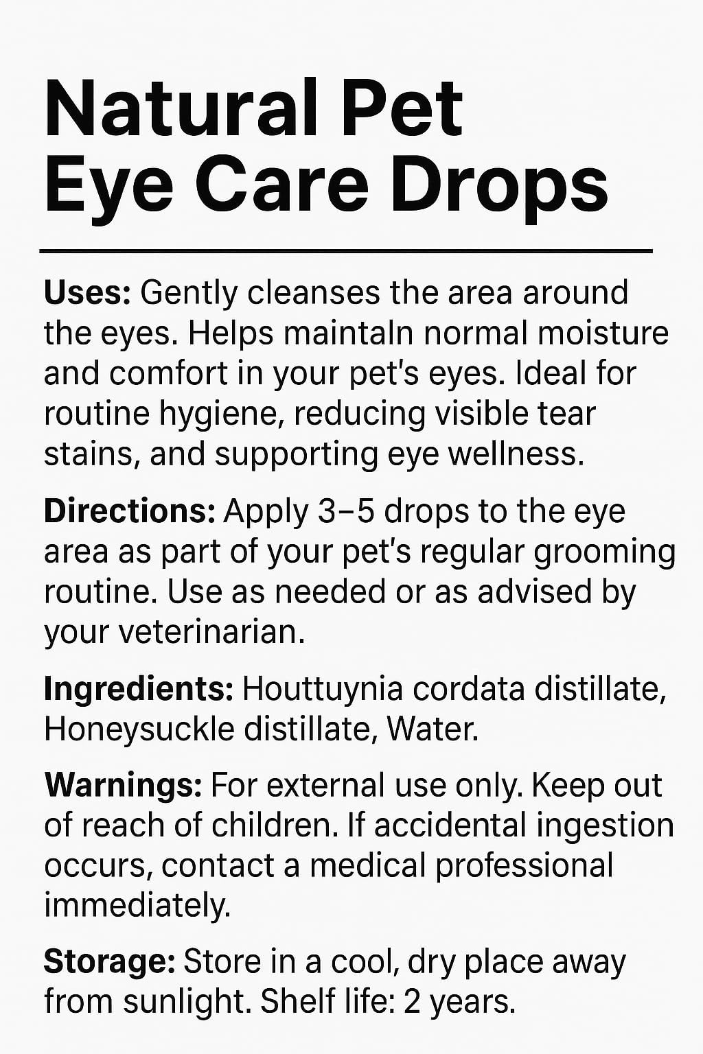Healthy Pets Gotas para Ojos de Perros y Gatos 60ml - Lavado de Ojos Anti-inflamatorio para Perros y Gatos - Gotas para Infecciones Oculares - Loción Ocular Hidratante