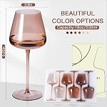 JOVGANK Venus Wine Glasses Set of 6, Hand Blown Amber Wine Glass 18oz, Lead-Free Premium Crystal Glass, Long Stem Brown and Thanksgiving Wine Glasses, Housewarming and Mother's Day Gift