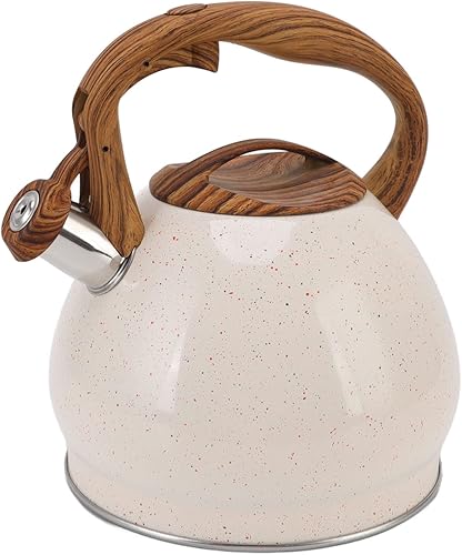 Tyenaza Tetera silbante de 3 L tetera de acero inoxidable tetera de grado alimenticio con mango ergonómico para gas inducción estufas eléctricas