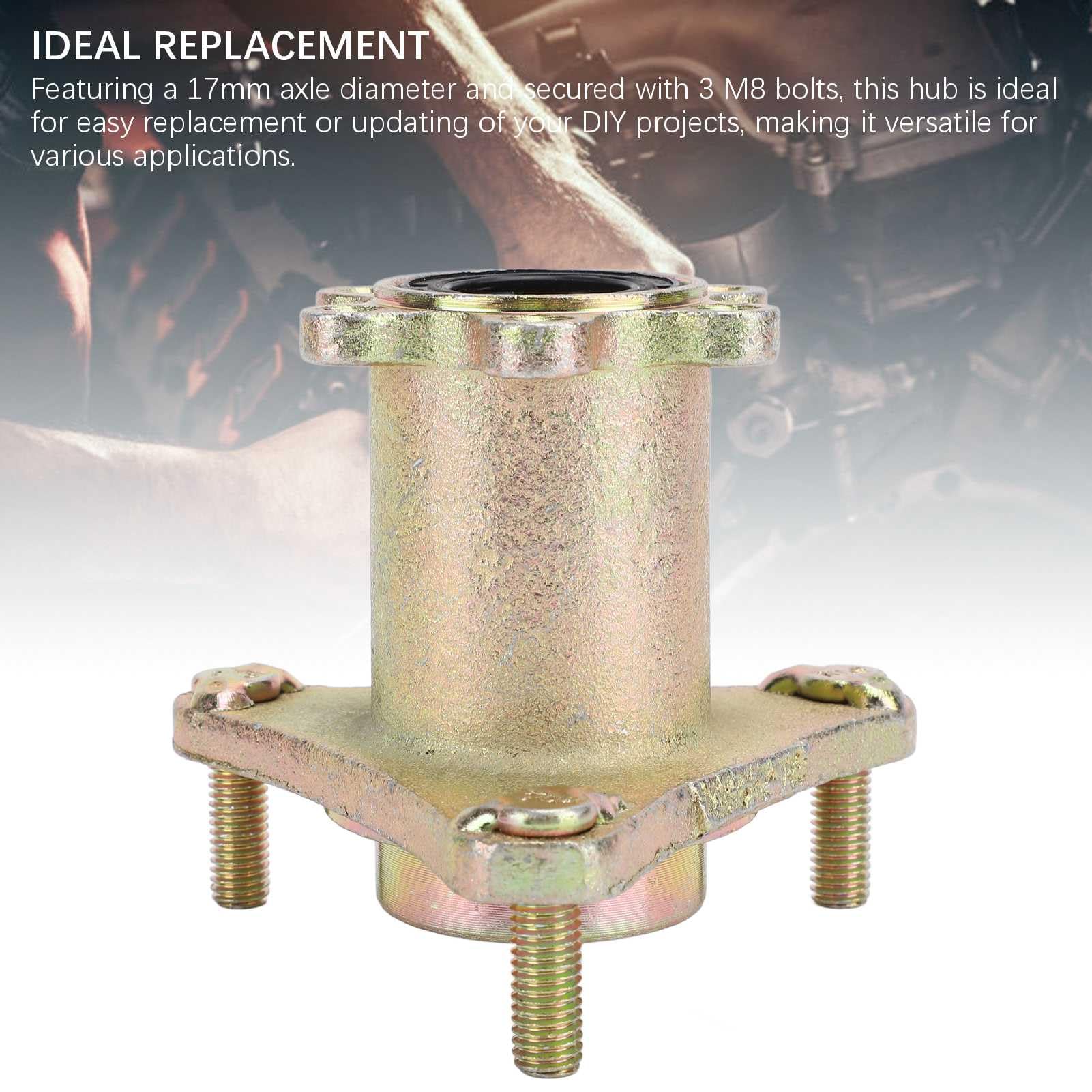17mm Vordere Scheibenbremsenradnabenfelge 3-Bolzen Stahllegierung für Quad Dirt Bike ATV