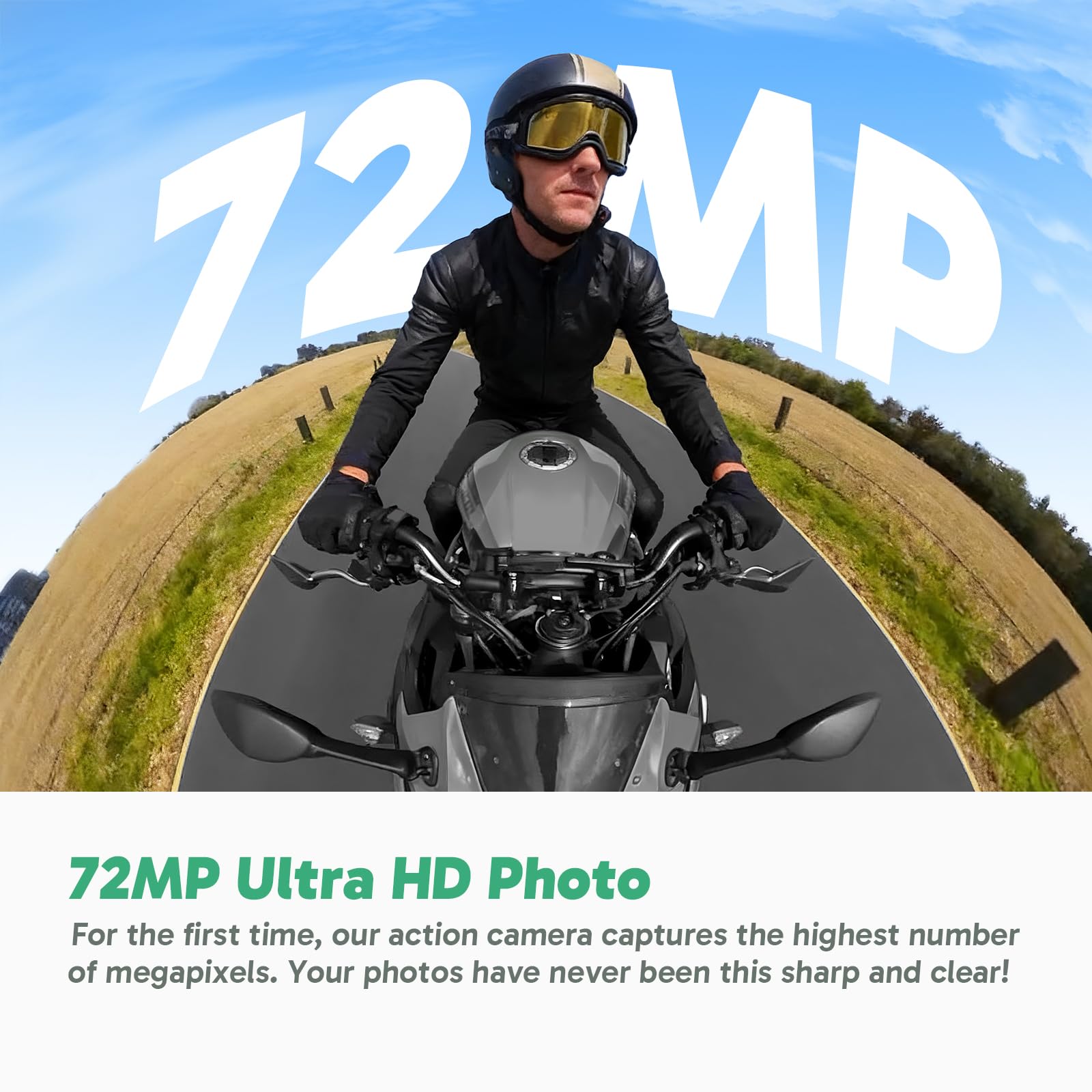 AKASO 360 Weatherproof 360° Action Camera - 5.7K 360 Video with 1/2" 48MP Sensors, 72MP 360 Photo, 360-SuperSmooth, Invisible Selfie Stick, 360° Horizon Lock, AI Tracking Motorcycle Combo