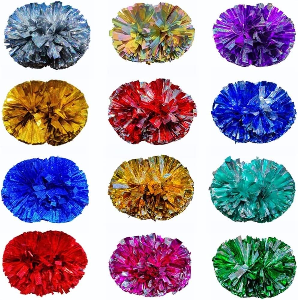 Pompon da Cheerleading 12,6 Pollici con Diamante Metallico Lucido per Bambini, Giochi Sportivi Scolastici