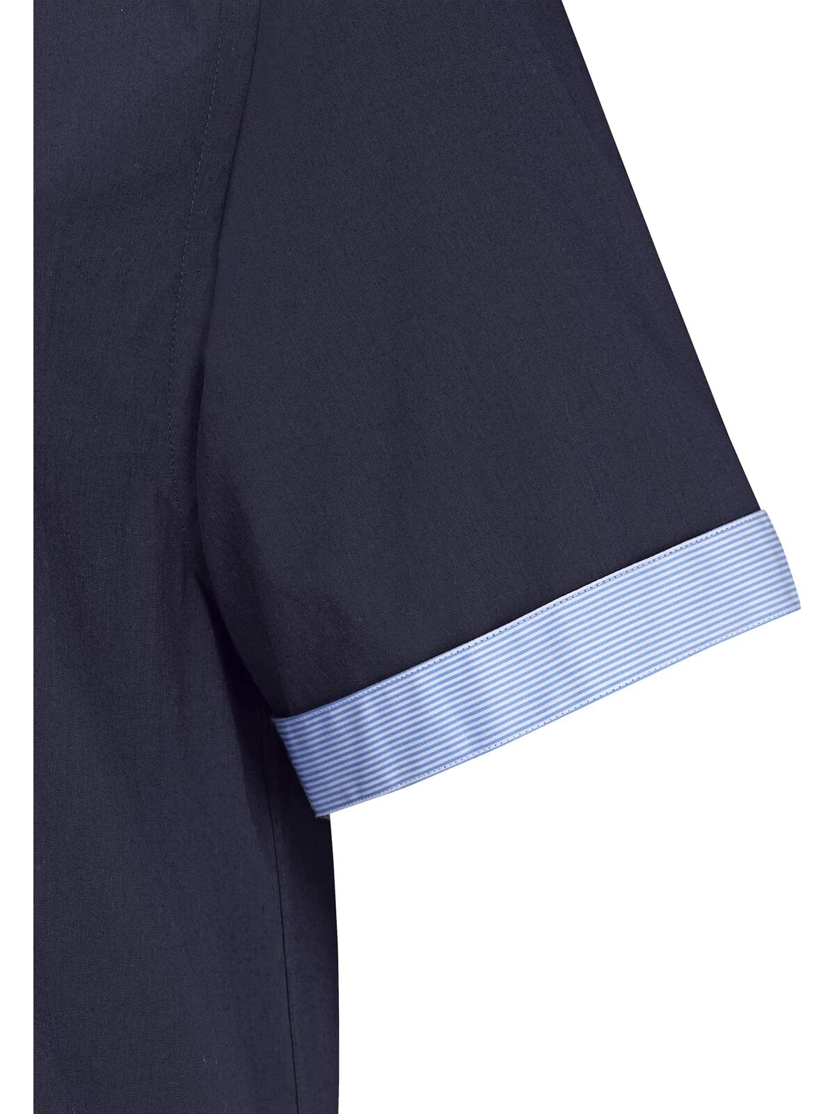 Jan Vanderstorm Herren Hemd Fynnjard | kurzarm mit Kentkragen, einfarbig mit Kontrast-Details | maritimes Freizeithemd | 100% Baumwolle | große Größen L-7XL