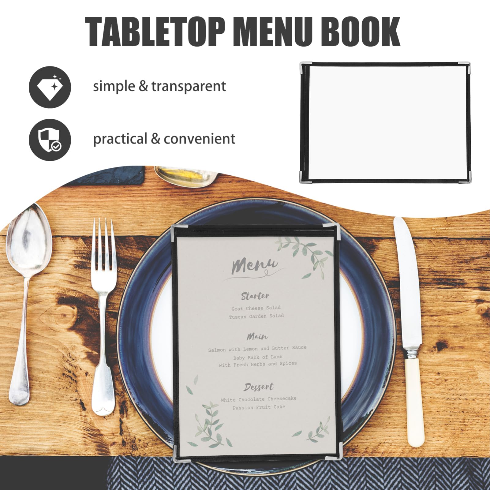 SOLUSTRE Menu Holders for Restaurant Pvc Menu Covers Cafe Bar Hotel Protectors 2-sided Sleeves Organized Display