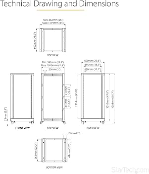19インチ サーバーラック 8U 4ポスト サーバーラック／オープンフレーム型／8U／4ポスト／19インチ／奥行き