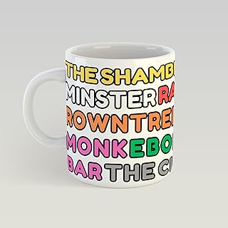 York North Yorkshire Themed Block Text Mug - Yorkshire Gift - The Shambles Minster Ebor Jorvik Monk Bar Rowntree City Walls