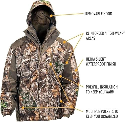 Miniatura 2 de HOT SHOT Parka de caza de camuflaje 3 en 1 para hombre, chaqueta impermeable, ropa de caza de camuflaje versátil para hombres