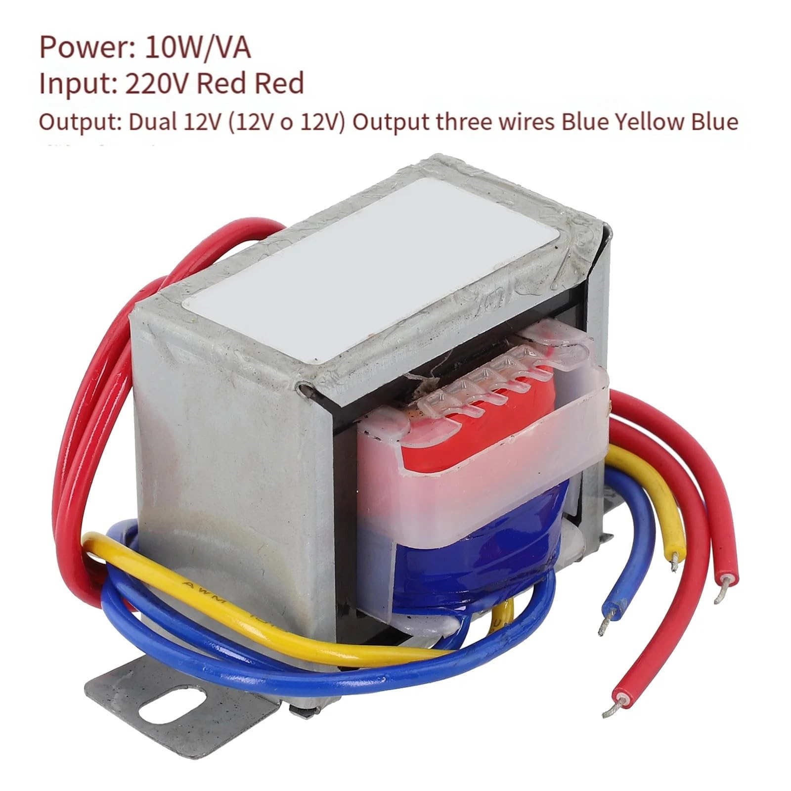 1 szt. transformator jednofazowy EI 50 * 45 * 43 mm transformator EI 220 V napięcie wejściowe materiał trudnopalny (podwójne wyjście 12 V)