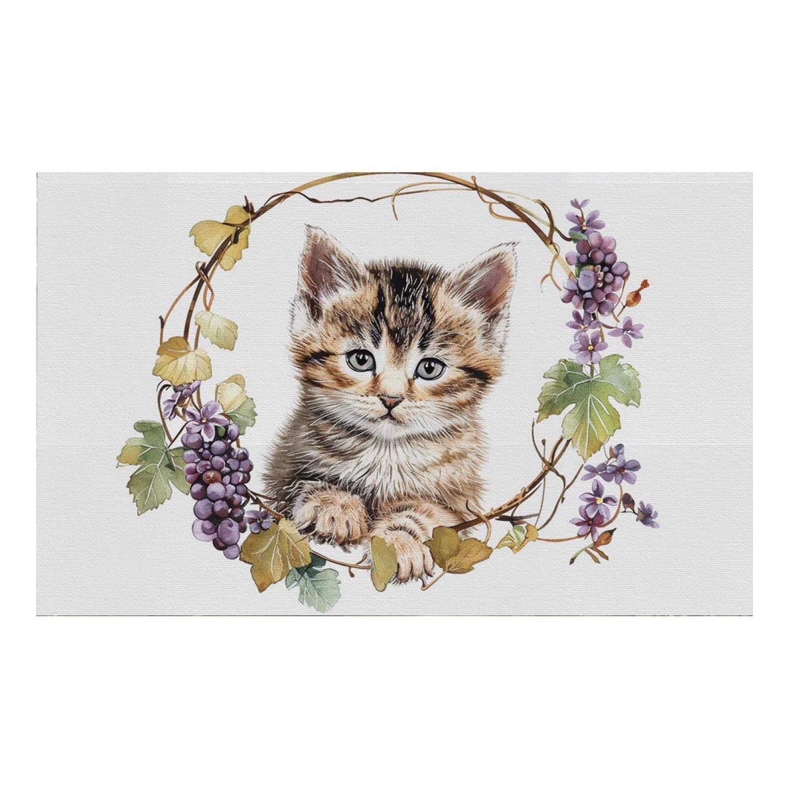 Papier peint panoramique chambre fille et salon avec motif chat violet decoration murale