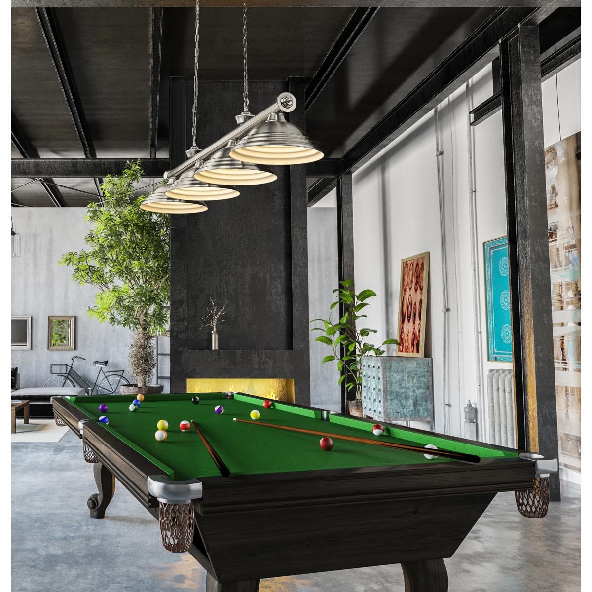 Amazon.com: Z-Lite 2306-4BN-SBN Cordon Billiard Pendant, 4