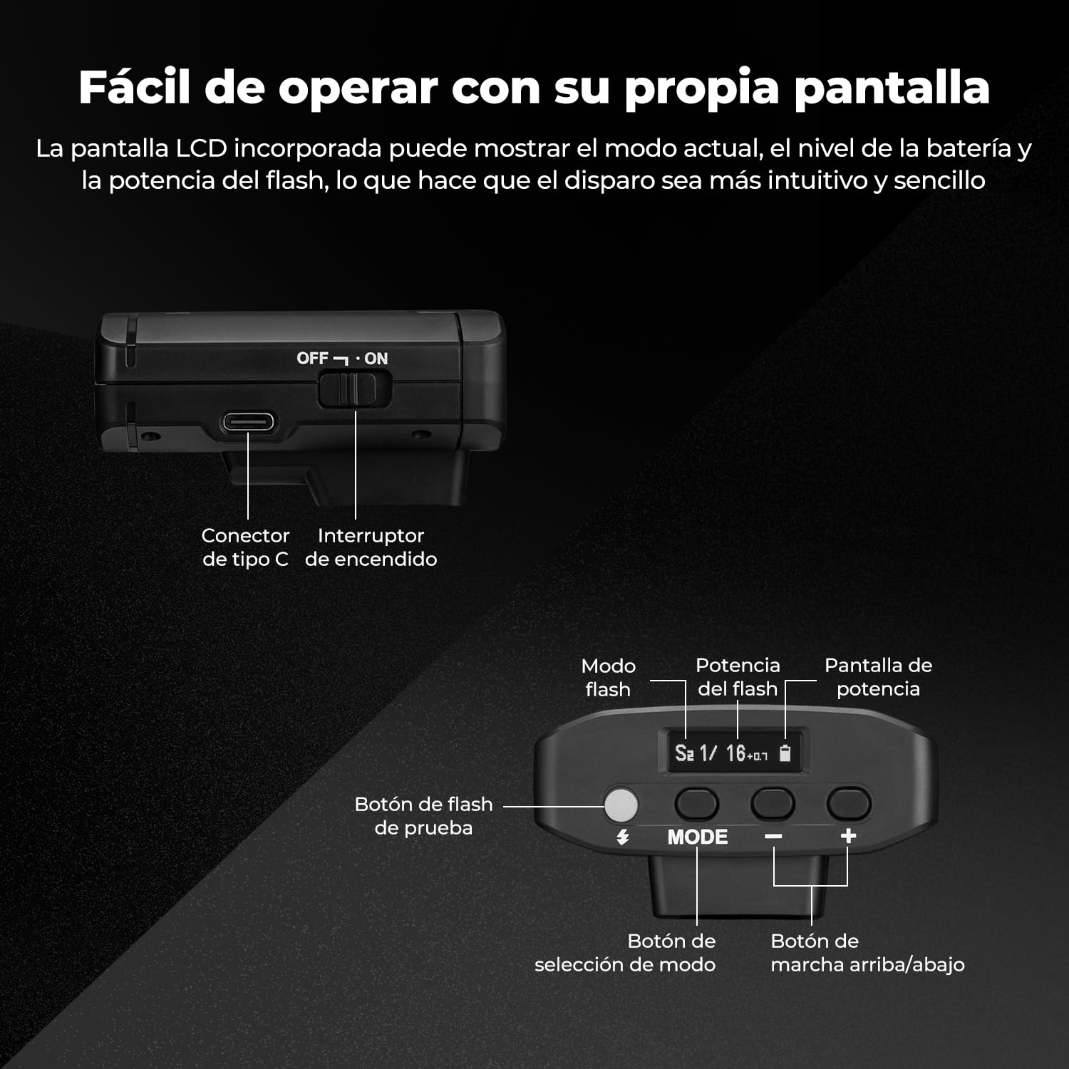 K&F CONCEPT Mini Flash Speedlite GN12 para Canon Nikon Fuji
