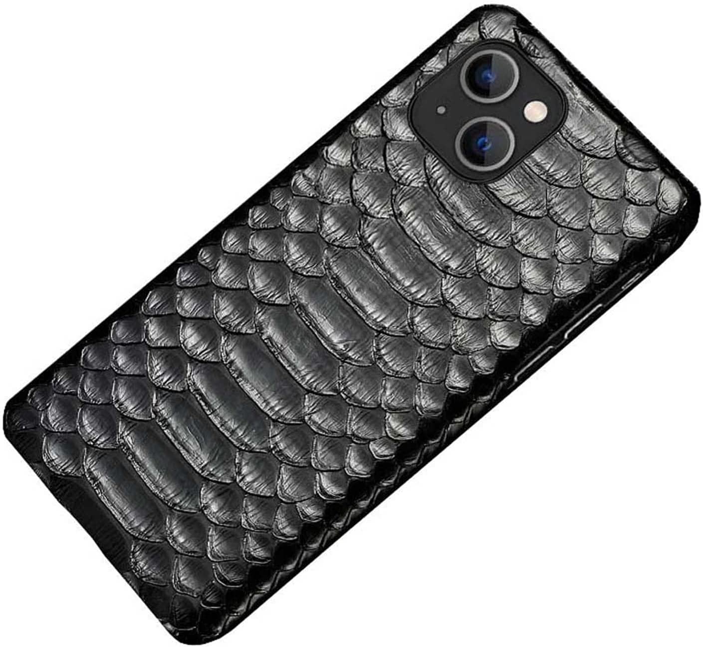 Funda de cuero para iPhone 14 de 6.1 carcasa trasera transpirable Python D 8