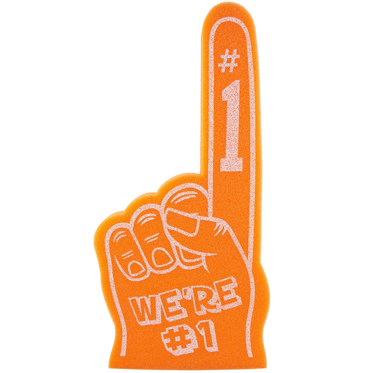 Finger We're Number 1 Foam Hand for All Occasions Cheerleading Pompom for Sports Exciting Colours Athletics Local Sport Events Games School Business Celebration Pom Poms 18 Giant Foam (Orange)
