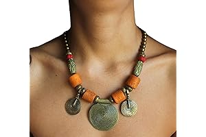 Vintage Tibetan style Tassel necklace boho style ethnic chunky necklace