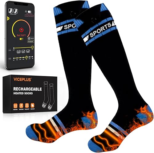 VICEPLUS Heated Socks for Men Electric Women Electric Socks for Men Rechargeable 5000mAh*2 Batteries Warm Socks APP Control Thermal Socks Washable disponible en Yaxa Peru