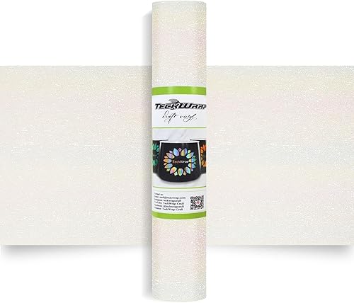 TECKWRAP Vinilo adhesivo de vinilo cepillado con purpurina para decoración del hogar, decoración de fiestas, cortador de manualidades, 1 pie x 5