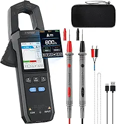 FNIRSI Alicate Amperímetro Digital Dmc-100 Multímetro 10000 Contagens, Testador De Amperímetro De Voltagem 600A Com Lanterna, Voltagem Ca/Cc, Corrente Ca/Cc, Capacitância, Resistência, Continuidade,