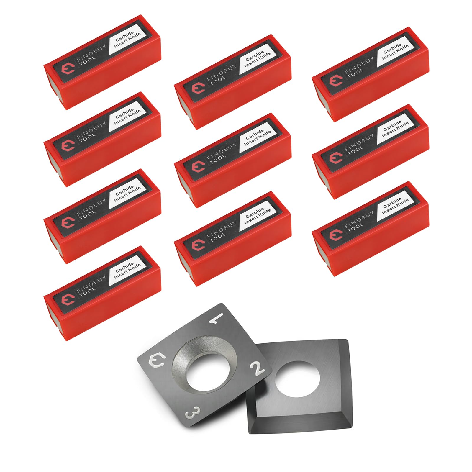 Findbuytool Carbide Inserts cutters (15x15x2.5mm-30°-R150-4R0.5) Insert for Woodworking Helical Cutter Head Tools, 100Pcs