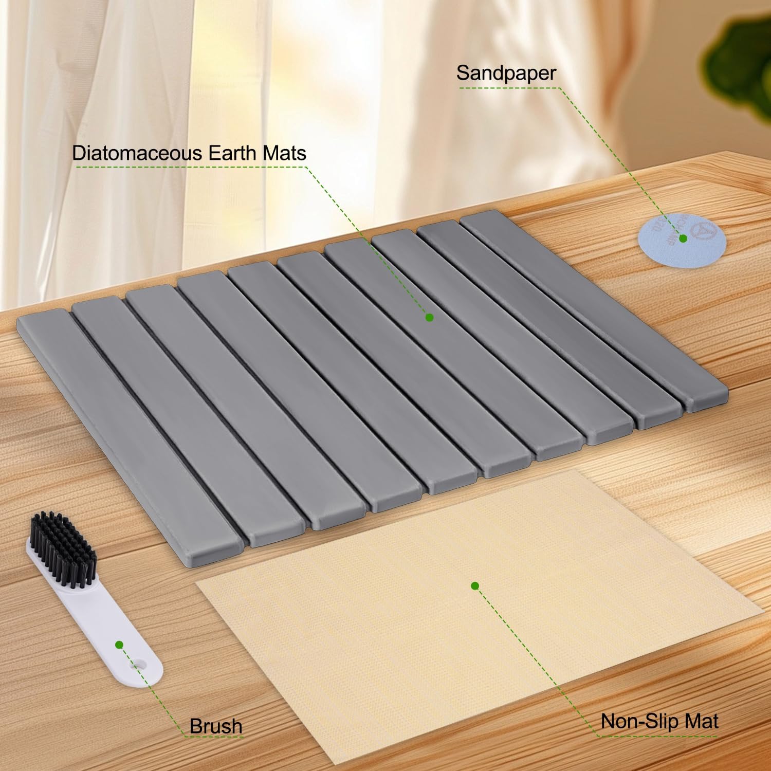 Foldable Stone Dish Drying Mat for Kitchen Counter, ×16"Fast Dry Pad