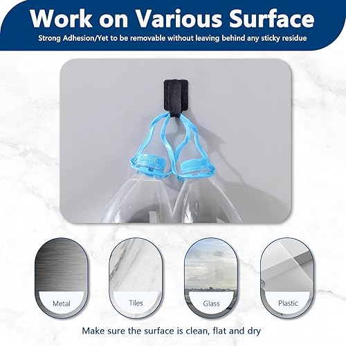 Miniatura 4 de 50 bridas para cables de gancho y bucle, gestión de cables debajo del escritorio, correas de clips autoadhesivos, organizador de cables con parte