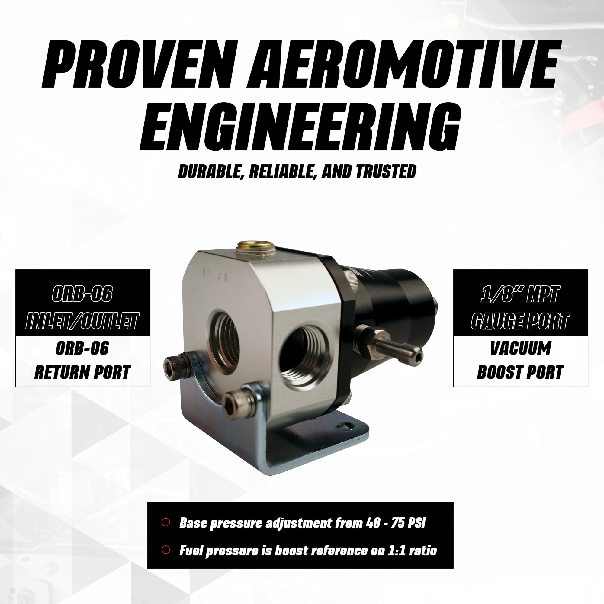 Aeromotive 13129 Régulateur, EFI Bypass, Réglable (2) -6 entrées, (1) -6 bypass