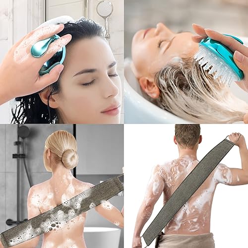 Miniatura 6 de Depurador de espalda de lufa, depurador de espalda exfoliante de 35.4 pulgadas para baño y ducha, para hombres y mujeres, limpiador Luffa para