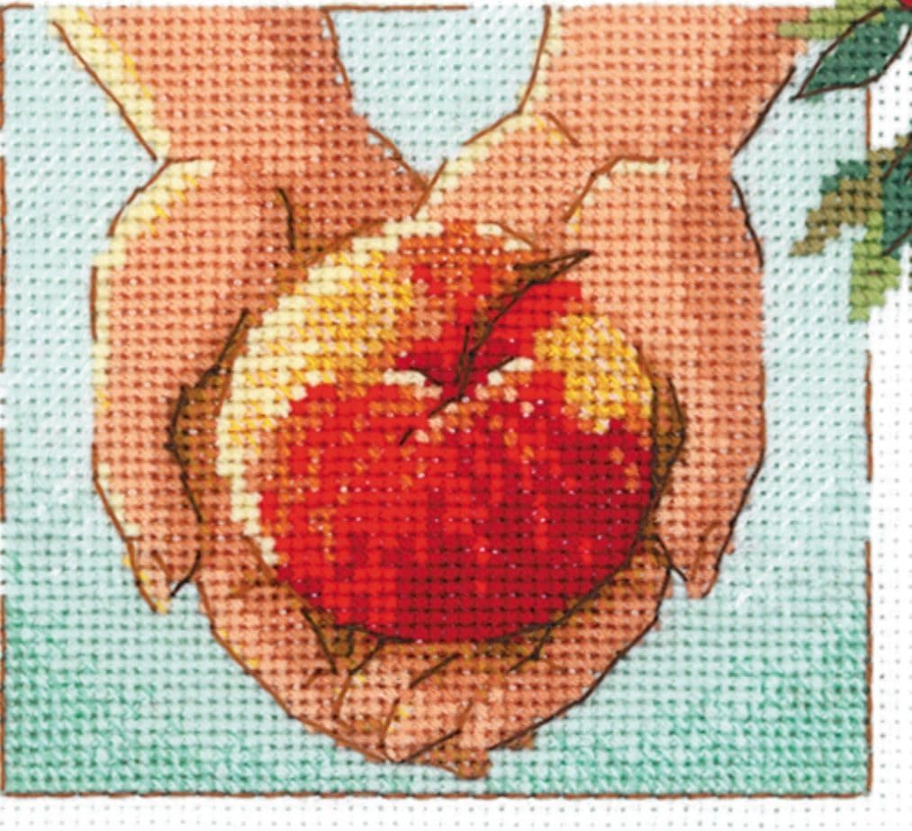 RIOLIS - Apple Day 2201, Cross Stitch Kits 8¼" x 11¾", Cross Stitch Kits for Beginners & Advanced, Crossstitching Kit Adult, Embroidery Counted Stitching Kit