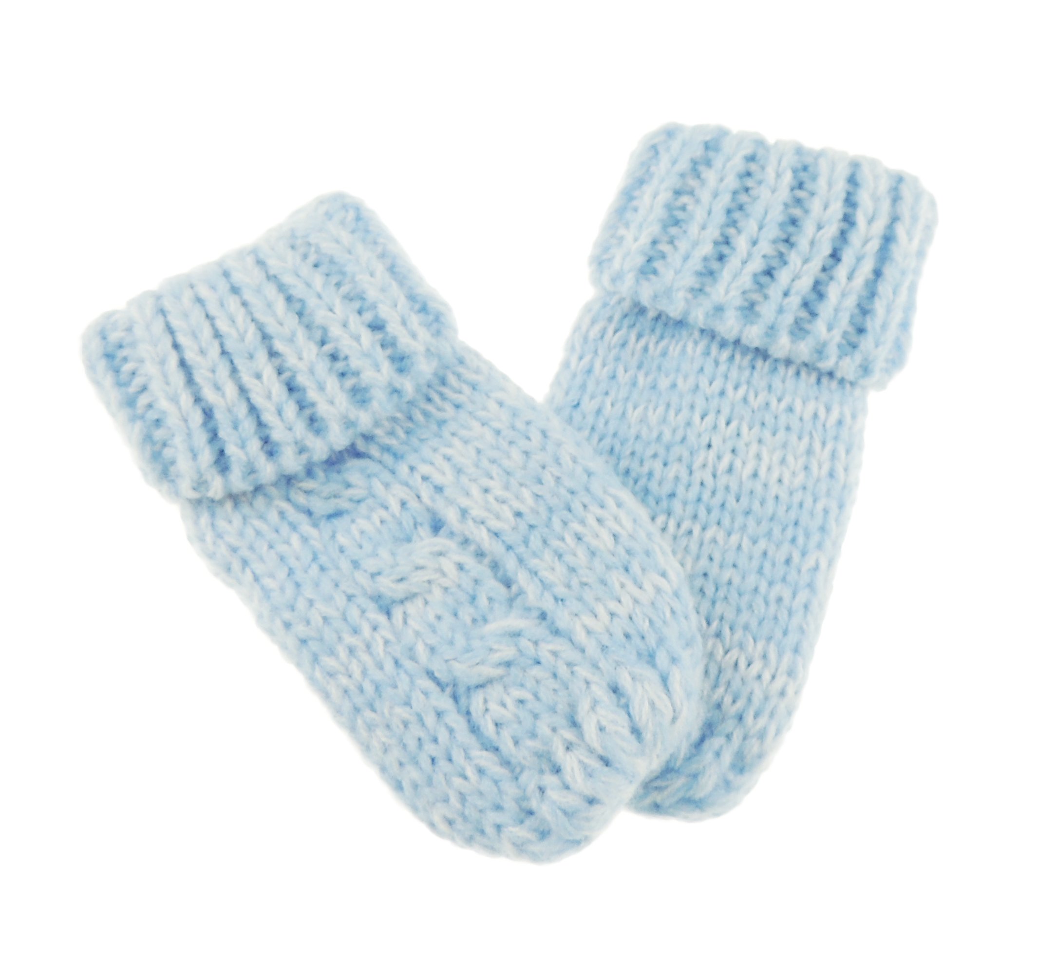 Glamour GirlzBaby Girls Boys Kids Toddler Children Babies Block Colour Fine Knit Fleece Thermal Thick Warm Winter Christmas Birthday Gift String Cold Weather Gloves Mitts Mittens Blue