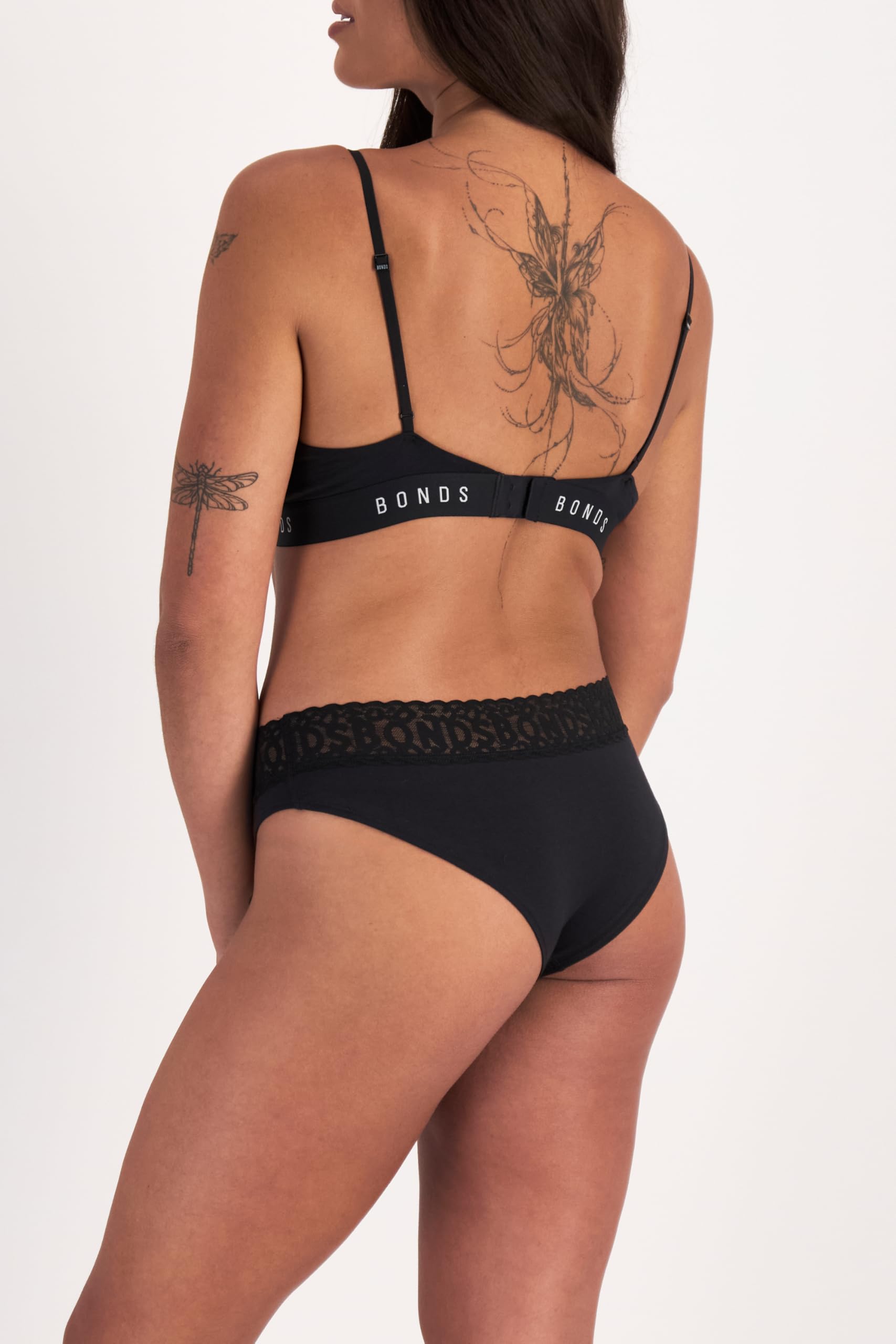 Bonds womens Underwear Hipster Pack, Lace-top Icons Hipster Panties for Women, Stretchy Cotton-blend Underwear, 3-pack: X-Large Black