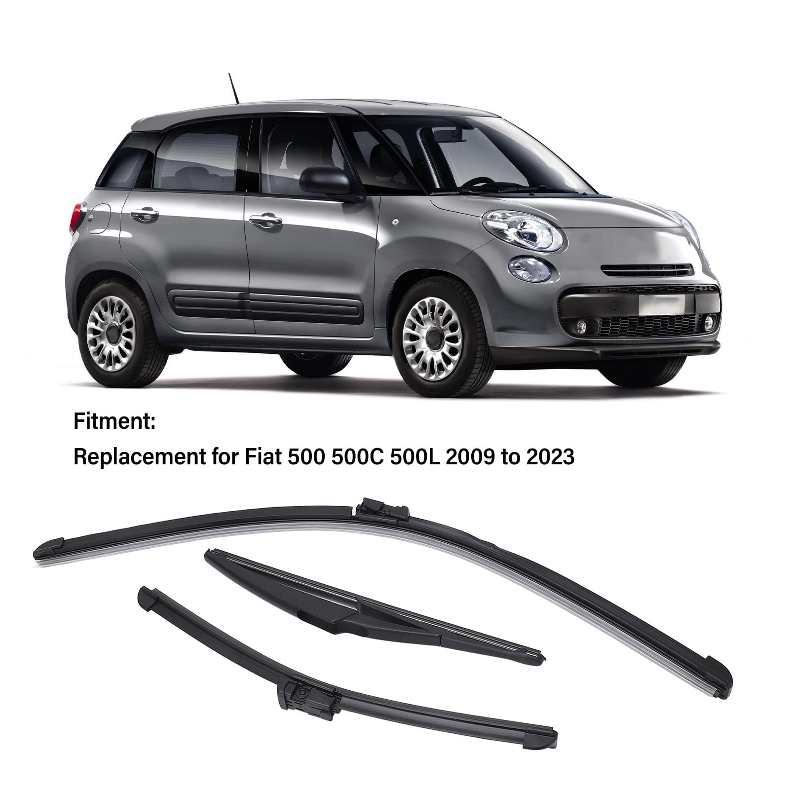 Ruitenwisserbladen voor voor- en achterruit Zacht rubber Ruitenwisser Regenborstels Vervanging voor Fiat 500 kopen vanaf een prijs van 20