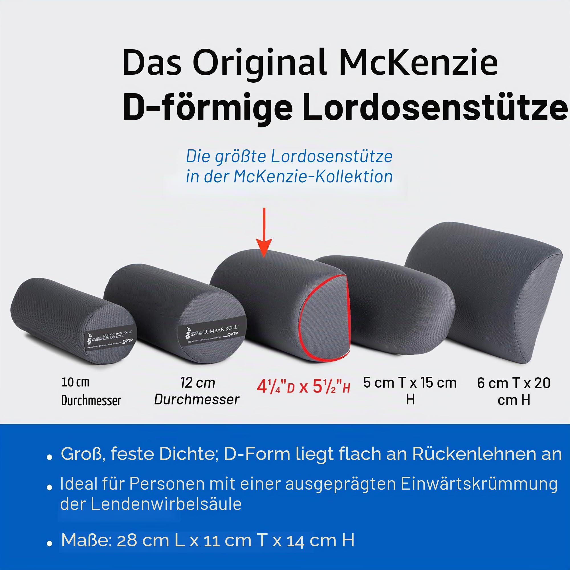 OPTP #700 Original McKenzie Lendenkissen D-förmig
