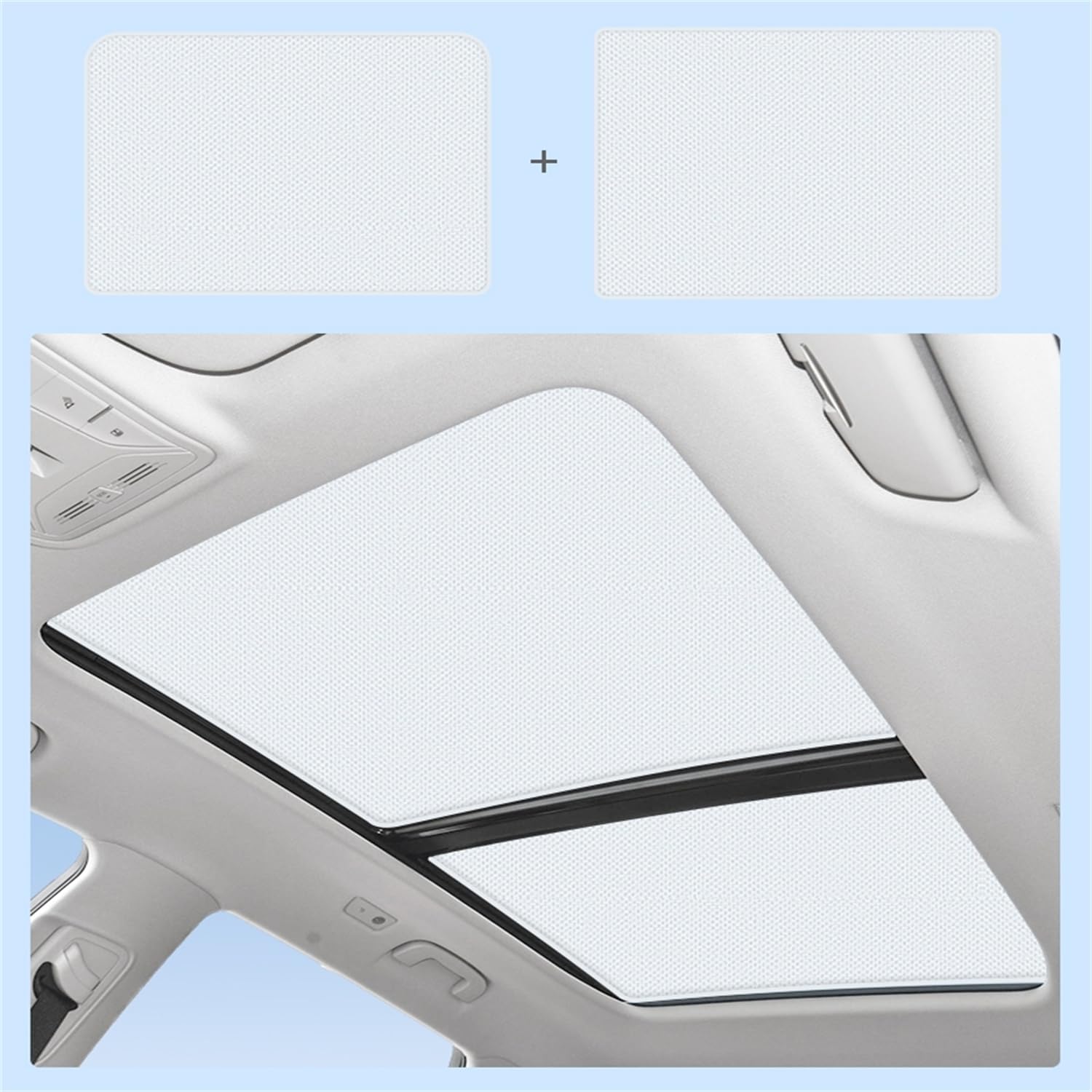 Parasol Techo panorámico Coche para Mercedes Benz GLC 2023,Cortina Opaca privacidad Techo Vidrio panorámico,A-Gray White Regular Style