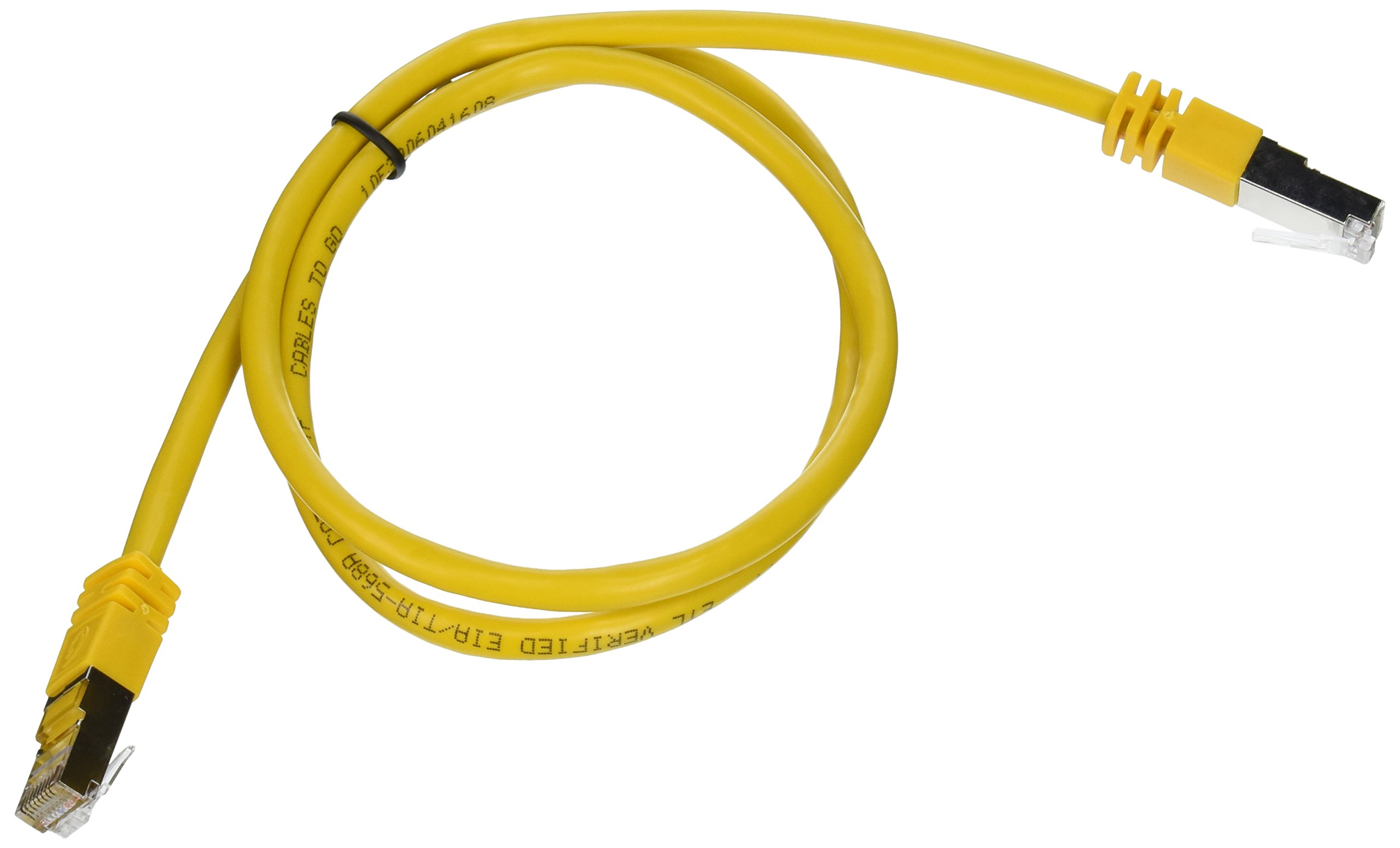 C2G 27243 Cat5e Cable - Snagless Shielded Ethernet Network Patch Cable, Yellow (3 Feet, 0.91 Meters)
