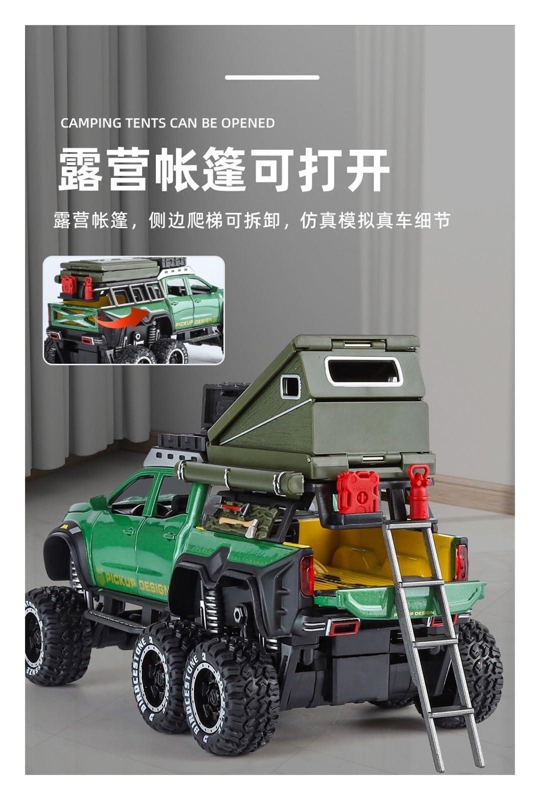 Metallo Scala Replica 1 24 Per Mercedes-Benz Pickup Truck RV Modello Campeggio Esterno Fuoristrada Adulto Miniatura Hobby Veicoli Giochi Set