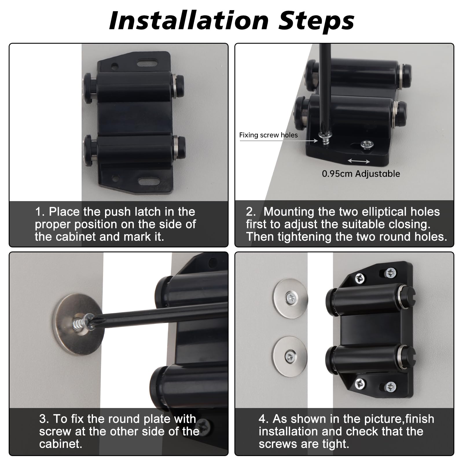 Magnetic Cabinet Latches - Push to Open -7