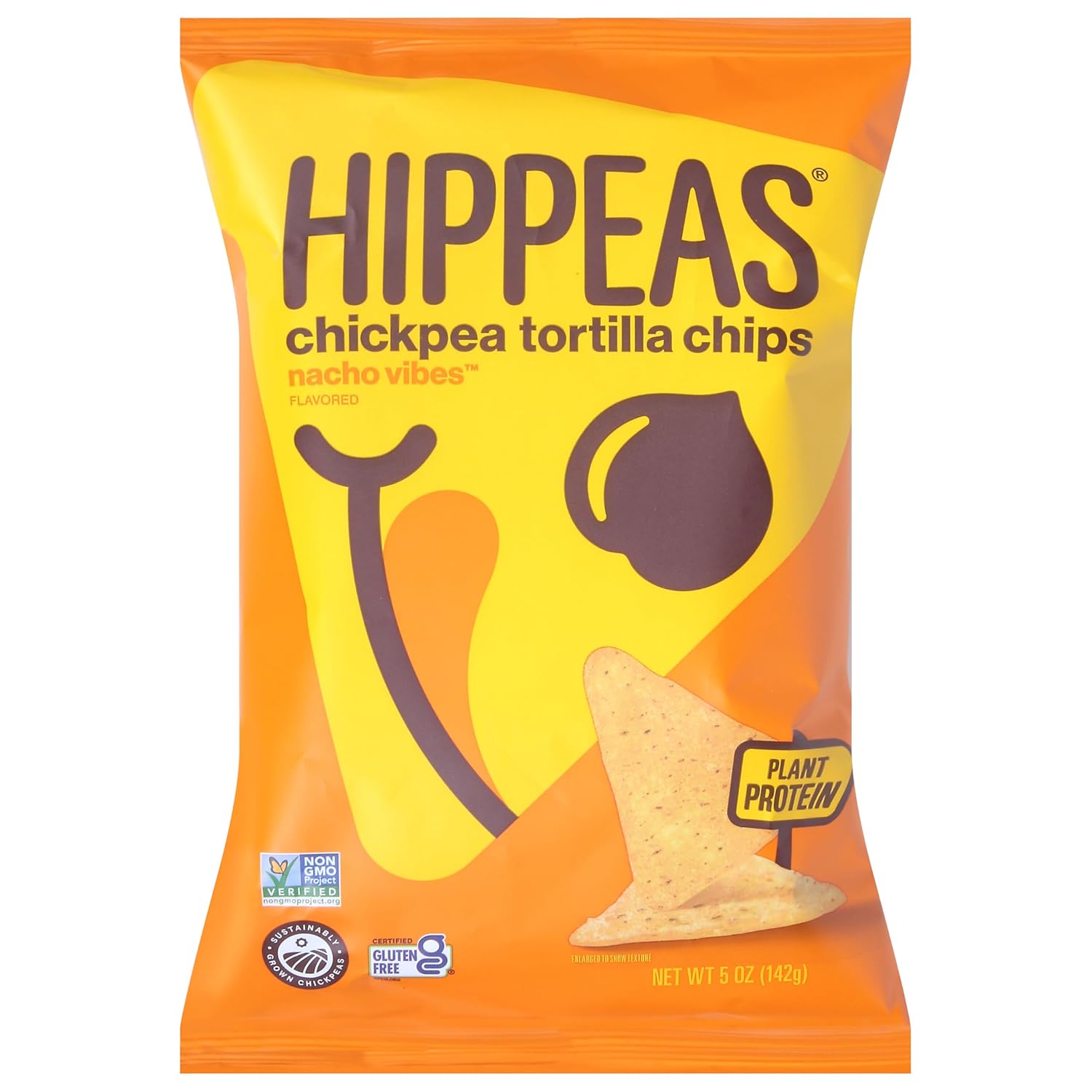 Hippeas Nacho Tortilla Chips 5oz - Clean Ingredient Vegan Snack, No HFCS or Hydrogenated Fats