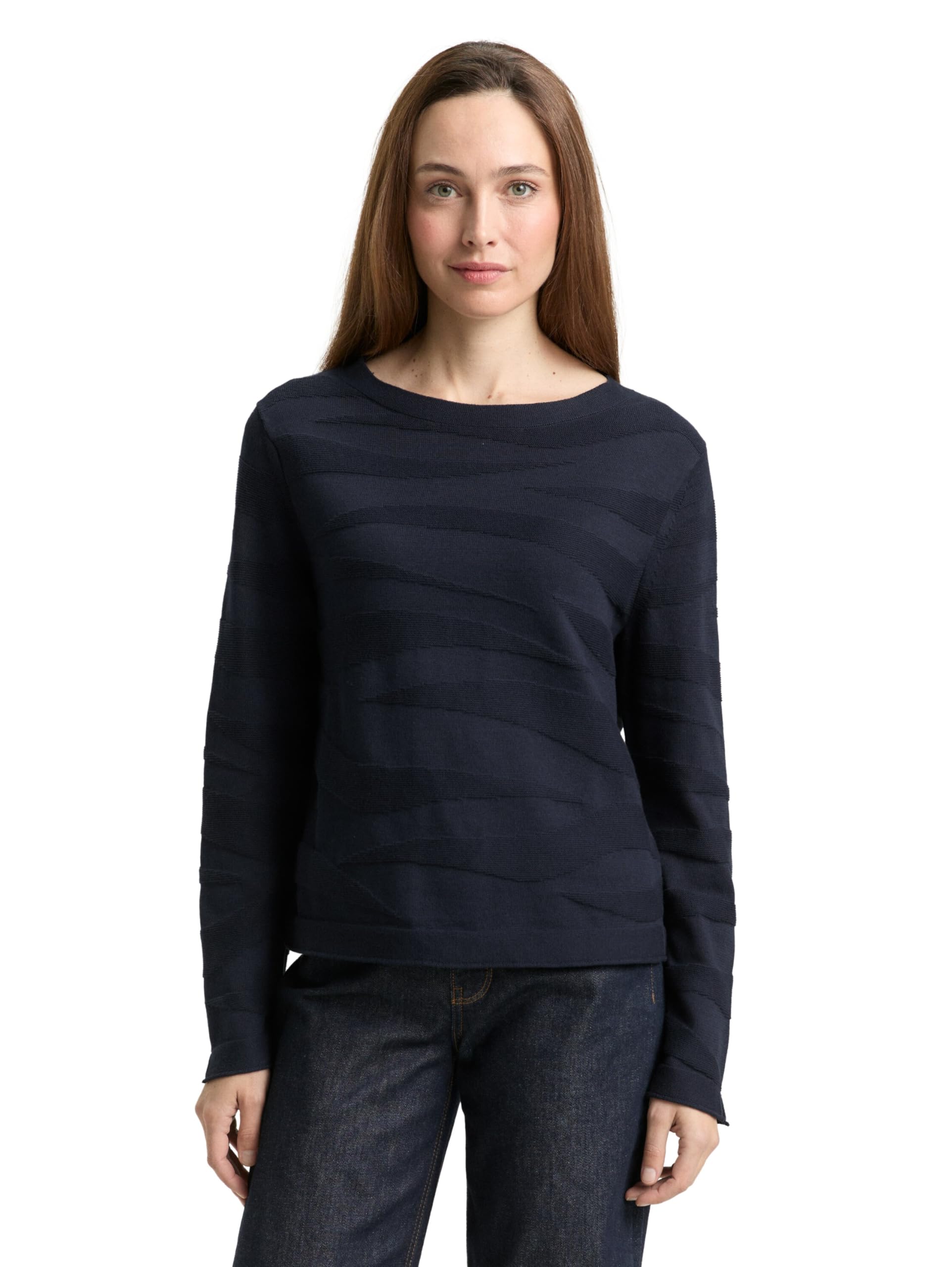 TOM TAILOR Damen Strickpullover mit Rundhalsausschnitt